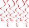 Oblique Unique® Einfarbige Wirbel Deckenhänger mit Bänder und Ösen 12er Pack (Rot)