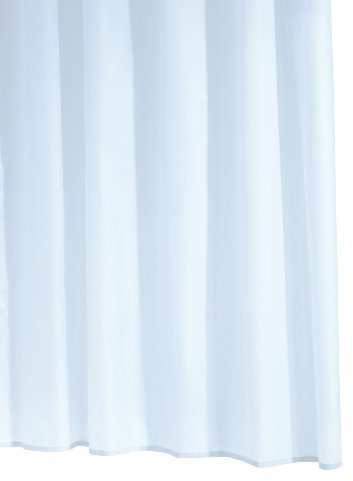 RIDDER Duschvorhang Folie ca. 240x180 cm, Standard, weiß, inkl. Ringe | 100% Wasserdicht | Uni