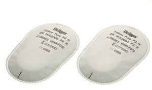 Dräger Pure P2 Partikelfilter für Halbmaske X-plore 3300, 3500 oder Vollmaske 5500 - 10 Stück (5 Paar) - Weiß - Mittel - Polypropylen (PP)