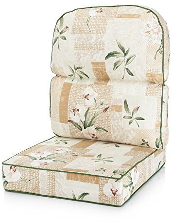 Alfresia Java Cane Conservatory Replacement Cushion – Low Back, Cotton Cover, Thick Foam Filling, Seat and Backrest, Chair Cushion, For Conservatory Furniture, Range of Patterns