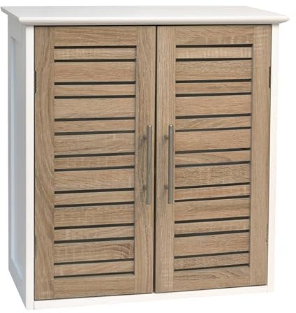 Tendance Meuble Haut de salle de bain - 2 portes - Aspect Chêne vieilli
