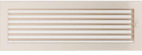 KRATKI Lüftungsgitter Kamingitter 17cm x 49cm kremig mit Jalousien