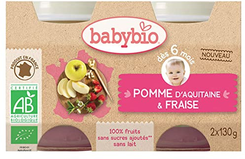 Babybio Petits pots pomme fraise 2x130g