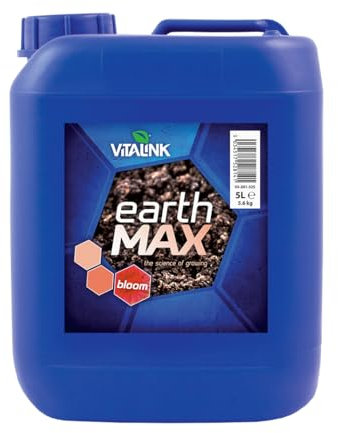 Vitalink Earth Max Bloom 5L Plant Liquid Food For Compost & Soil Bloom Booster Additive Hydroponic Nutrient Feed For Faster Plant Growth