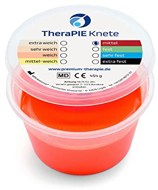 TheraPIE Knete | 454 Gramm (1 Pound) | Therapie Knetmasse | Stärke Widerstand: mittel (rot)