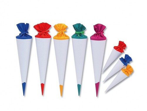 Brueckner - 97840 Bastel-Schultüte 70cm Weiss mit Buntem Filztuch