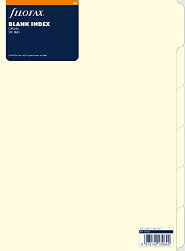 Filofax 291683 Register A4, blanko, creme