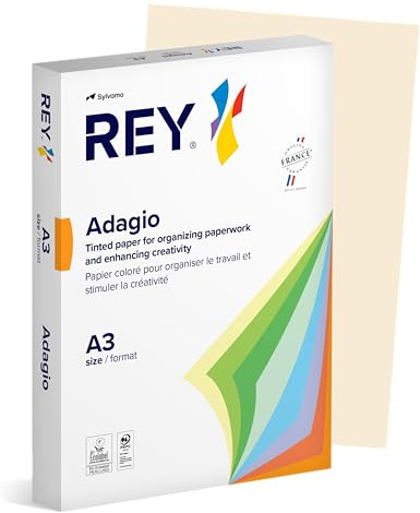 Rey Adagio A3 80gsm Ivory Paper - 1 Ream (500 Sheets)