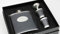Lucy G Personalised Engraved Black 7oz Hip Flask Gift Set, with 2 Cups and Funnel