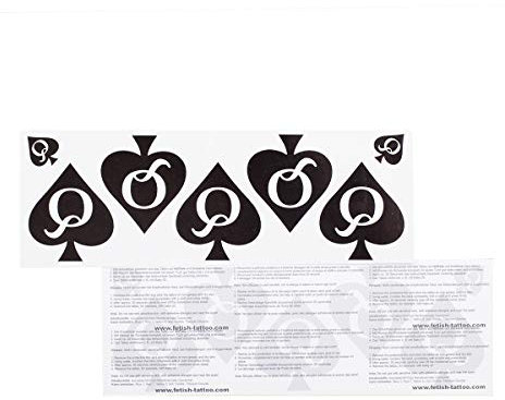 5 x Big Queen of Spades Tattoo in black - Hotwife temporary Tattoo (5)