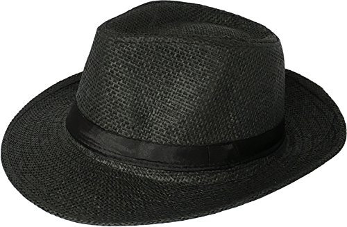 Miobo Panamahut Mountain Stroh Bogarthut Strohhüte Sommerhut Schwarz 58