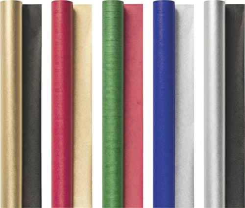 Baier & Schneider Brunnen 1030204 Bucheinschlagpapier / Einschlagpapier, Rolle, 70 x 200 cm, 70 g/m², sortiert, 5 Farben)