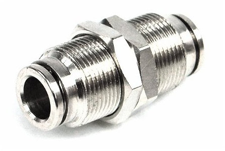 8mm Durchgangsverbinder - komplett vernickelt