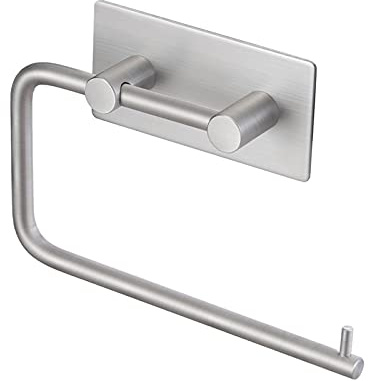 KES Toilet Roll Holder Self Adhesive Toilet Tissue Paper Dispenser Stick on Bathroom SUS 304 Stainless Steel Wall Mounted Brushed Finish, A7070-2