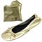 After Party Pumps® Good As Gold Size UK 7-8 Ladies Roll Up Shoes Fold Up Pumps Foldable with Carrier Pouch