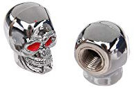 Set: 2X Ventilkappe Totenkopf, Chrom