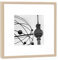 COGNOSCO - Fotografie im Holzrahmen: Weltzeituhr/Alexanderplatz Berlin - Fotodruck - Format 27 x 27 cm - Rahmenfarbe beige - Hochwertiges Wandbild, Geschenkidee oder Souvenir aus Berlin