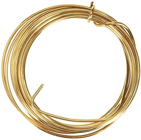 Rayher Alambre manualidades 100% latón, 2 mm ø, 3 m, para floristería, decoración y joyería, 2417200