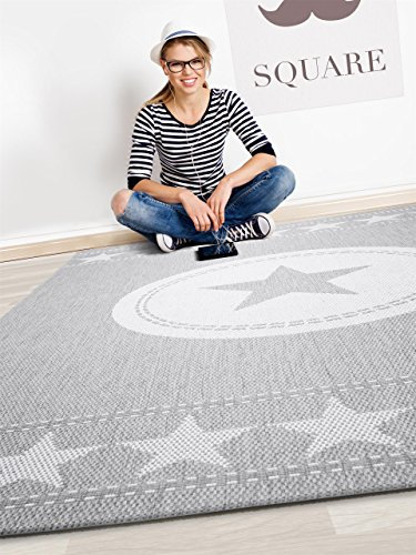 benuta In- & Outdoor Teppich Essenza Star Grau 120x170 cm | Pflegeleichter Teppich geeignet für Innen- und Außenbreich, Balkon und Terrasse