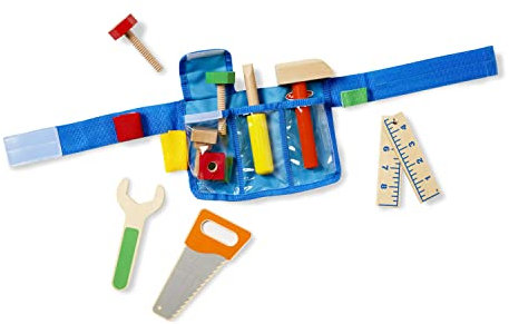 Melissa & Doug Deluxe Tool Belt Set | Pretend Play | Role Play Sets | 3+ | Gift for Boy or Girl