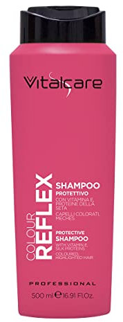 Vitalcare Colour Reflex 500 ml Schutz-Shampoo für gefärbtes oder behandeltes Haar, mit Vitamin E und Seidenproteinen, für weicheres und glänzendes Haar