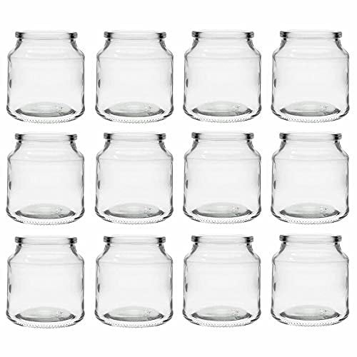 12er Set Teelichtgläser aus Glas – Kleine Windlichter H 7 cm für Teelichter – Teelichthalter für Tischdeko und Hochzeit