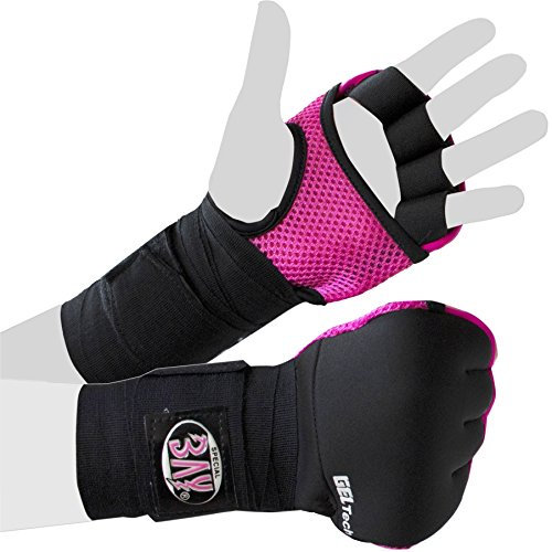 BAY® Gel Wave Box-Bandagen Boxbandagen schwarz/pink (S/M)