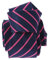 Clj Charles Le Jeune. Cravate. RUGBY, Microfibre. Rose et bleu marine. Club/rayé.
