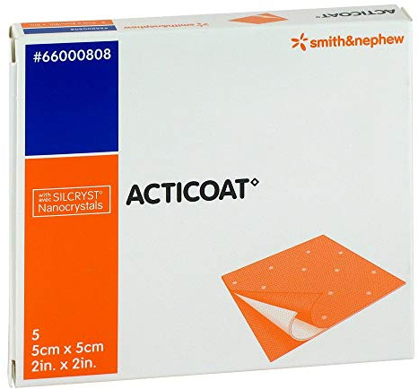 ACTICOAT 5x5 cm antimikrobielle Wundauflage 5 St