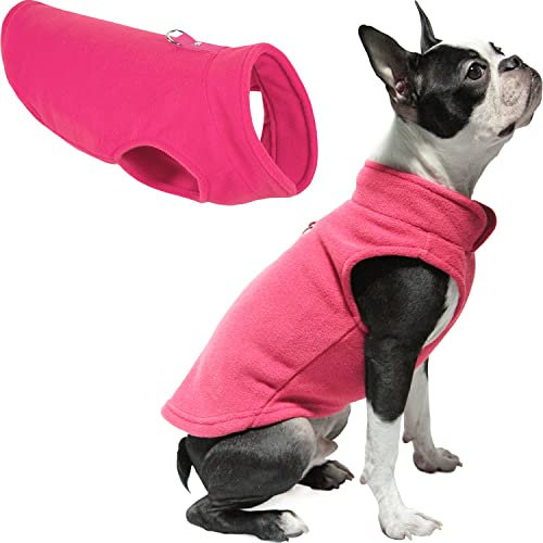 Gooby Fleece-Weste, Hundepullover – Rosa, Größe S, Warmer Pullover, Fleece-Hundejacke mit O-Ring-Leine, Winterpullover für kleine Hunde, Jungen oder Mädchen