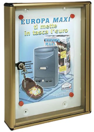 ALUBOX Wandtafel für 1 A4-Blatt aus eloxiertem Aluminium – Anschlagtafel mit Magneten Inklusive (BRONZE)