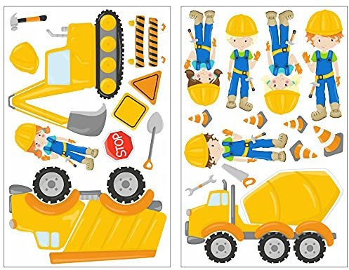 Samunshi® 23x Wandsticker Bagger Wandtattoo Kinderzimmer Mädchen Jungen Kinder Wandtattoo Babyzimmer Deko Junge Wall Stickers 2x 16x26cm