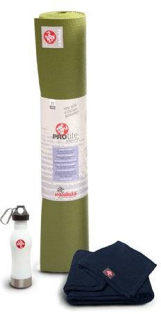 Manduka Deluxe Hot Yoga Paket (Olivgrün)