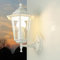 Licht-Erlebnisse Wandaußenleuchte Glas Aluminium Weiß IP44 Haus Garten B:17 cm E27 Laterne stehend Rustikale Outdoor Wandleuchte PARIS