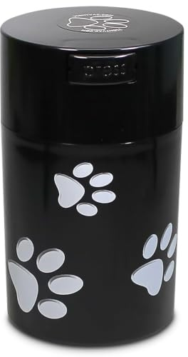 Tightpac America, Inc. pawvac 6 Once emballé sous Vide récipient Stockage Aliments pour Animaux ; Corps et Capuchon Noir/Blanc Motif Pattes