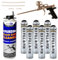 Kit - 6 x 750ml Expanding Foam Cans, 1 x Professional Gun, 1 x 500ml Gun Cleaner PU Grade