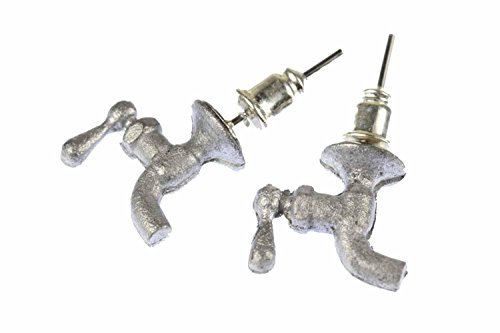 Miniblings Wasserhahn Ohrstecker Stecker Ohrringe Wasserkrahn Hahn Armatur Bad - Handmade Modeschmuck I Ohrringe Stecker Ohrschmuck