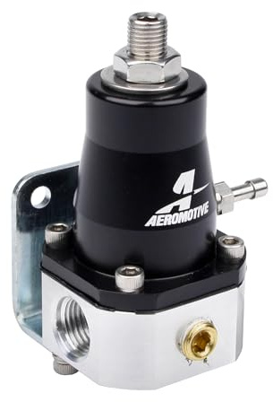 Aeromotive 13129 Regulator, EFI Bypass, Adjustable (2) -6 inlets, (1) -6 bypass | Bypass Return Style, ORB-06 Inlet Ports, 1/8 NPT Gauge Port & Vacuum Boost Reference, Compact Performance for Car Engines