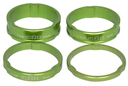 A2Z Schnellspanner eloxiert Headset Stack Spacer, Unisex, Anodized Headset, grün, 1.1/8-Inch