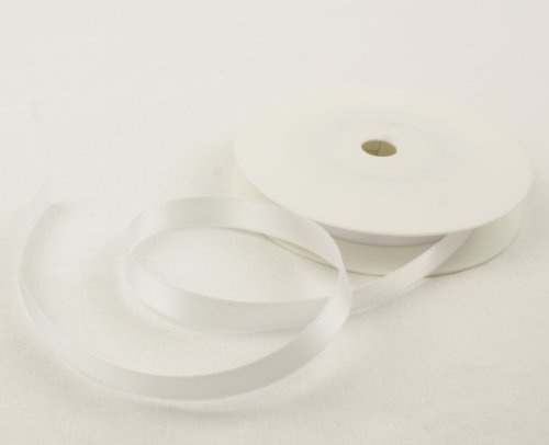 2 Metres of 10mm width Double Faced Satin Ribbon - Choose from 22 Colours (White)
