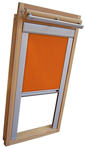 Easy-Shadow Hochwertiges Verdunkelungsrollo Rollo Thermo orange mit Seitenschienen für Velux DKL/DKU-EP GGU,GPU,GHU,GTU P06 ALU // Maßanfertigung