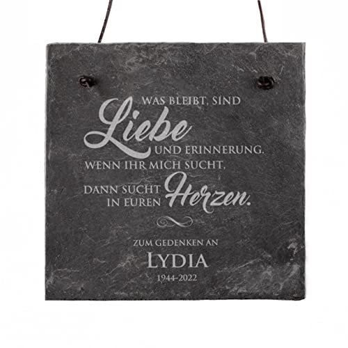private grief Gedenktafel an Verstorbenen mit Gravur des Namens und Lebensdaten