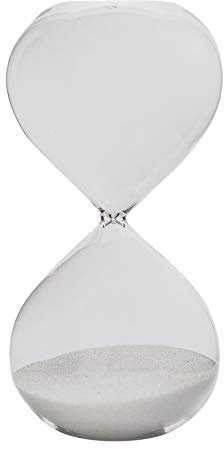 Nicola Spring Sand Timer (15 Minutes) - Glass - Kitchen Countdown Clock Hourglass Egg Timer, Office Timer, Cooking & Baking Timing