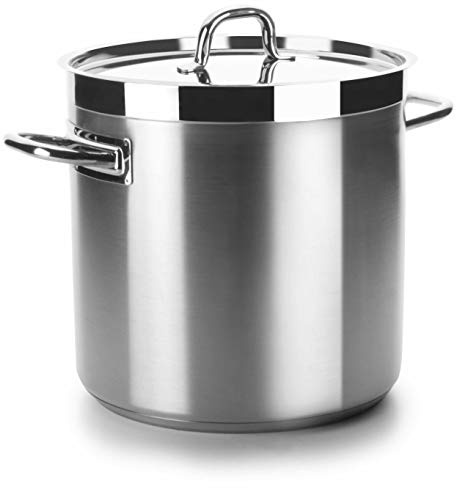 LACOR 54128S Hoher Suppentopf ohne Deckel Durchmesser 28 cm C-L | Aus lebensmittelechtem Edelstahl gefertigt; hohe Korrosionsbeständigkeit und Haltbarkeit im täglichen Gebrauch