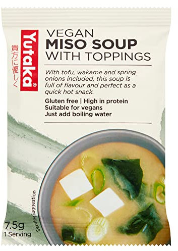 Yutaka Instant Miso Soup Vegetarian 7.5g (Pack of 10) | Plant-Based Japanese Miso with Seaweed & Tofu – Quick & Umami-Rich