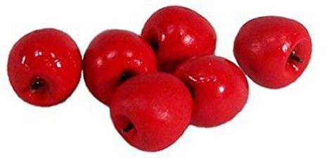 Kimmerle 6 St. Mini-Apfel rot. 1 cm. Krippenminiatur, Weihnachtskrippe.