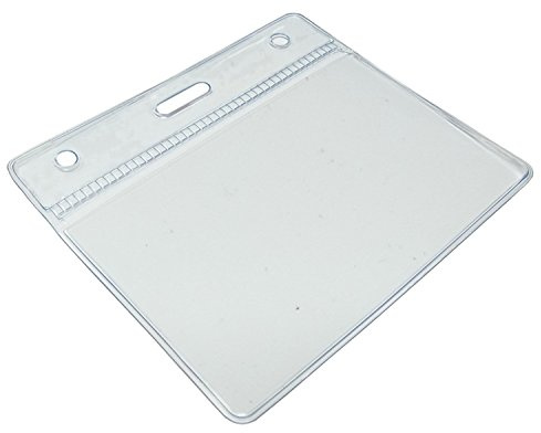 Customcard ltd Clear, Transparent, Flexible, Visitor, Staff, Name Badge, ID Card, ID Badge Pocket PVC Plastic Wallet, Medium Size (Badge Insert Size 60mm x 90mm) Pack of 20