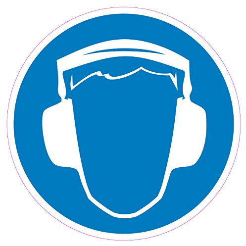 Gehörschutz - Hinweis - Vinylaufkleber - Größe: 10cm
