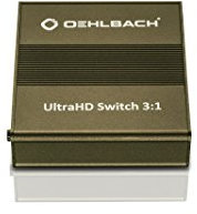 Oehlbach Ultra HD HDMI Switch 3:1 - HDMI Adapter mit Fernbedienung - 3 In 1 Out Schalter - 4K, 3D, 1080p, 2160p, UHD - Metallic-braun