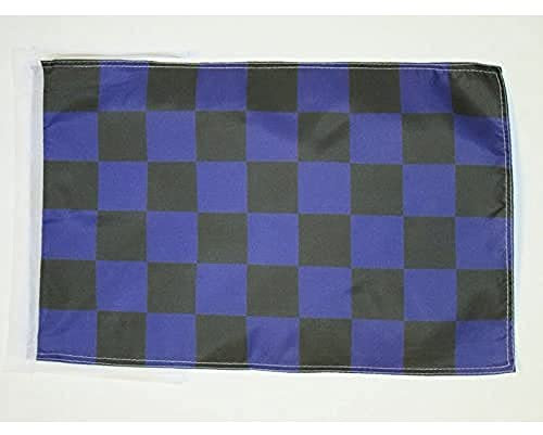 AZ FLAG - Flagge Zielflagge Schwarz Und Blau - 45x30 cm Mit Kordel - Rennflagge Fahne 30 x 45 Cm - Flaggen